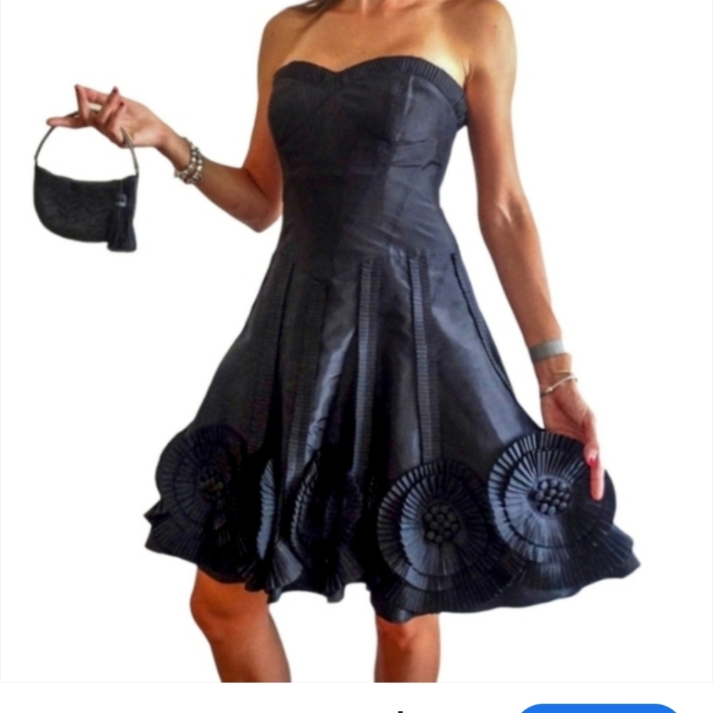 Etoile Blue Strapless Sweetheart Fit and Flare Dress Size 6 - Picture 16 of 17